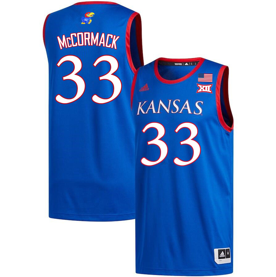 Men #33 David McCormack Kansas Jayhawks College Basketball Jerseys Sale-Royal